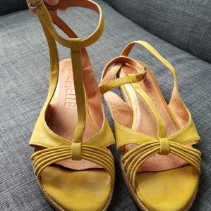 Anthropologie Sachelle genuine leather slide